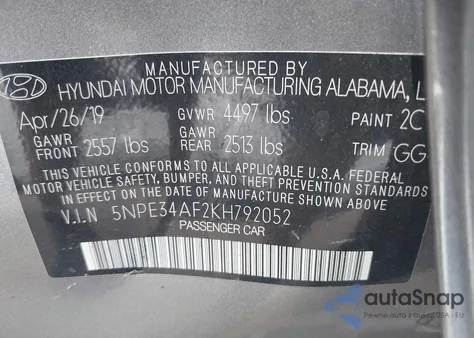 2019 Hyundai Sonata Limited z USA, uszkodzony, nr VIN 5NPE34AF2KH792052